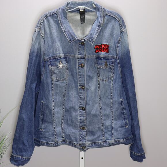 Disney Mickey Mouse Denim Jacket Women’s Size 5 (S/M) Embroidered Jean - Picture 1 of 4